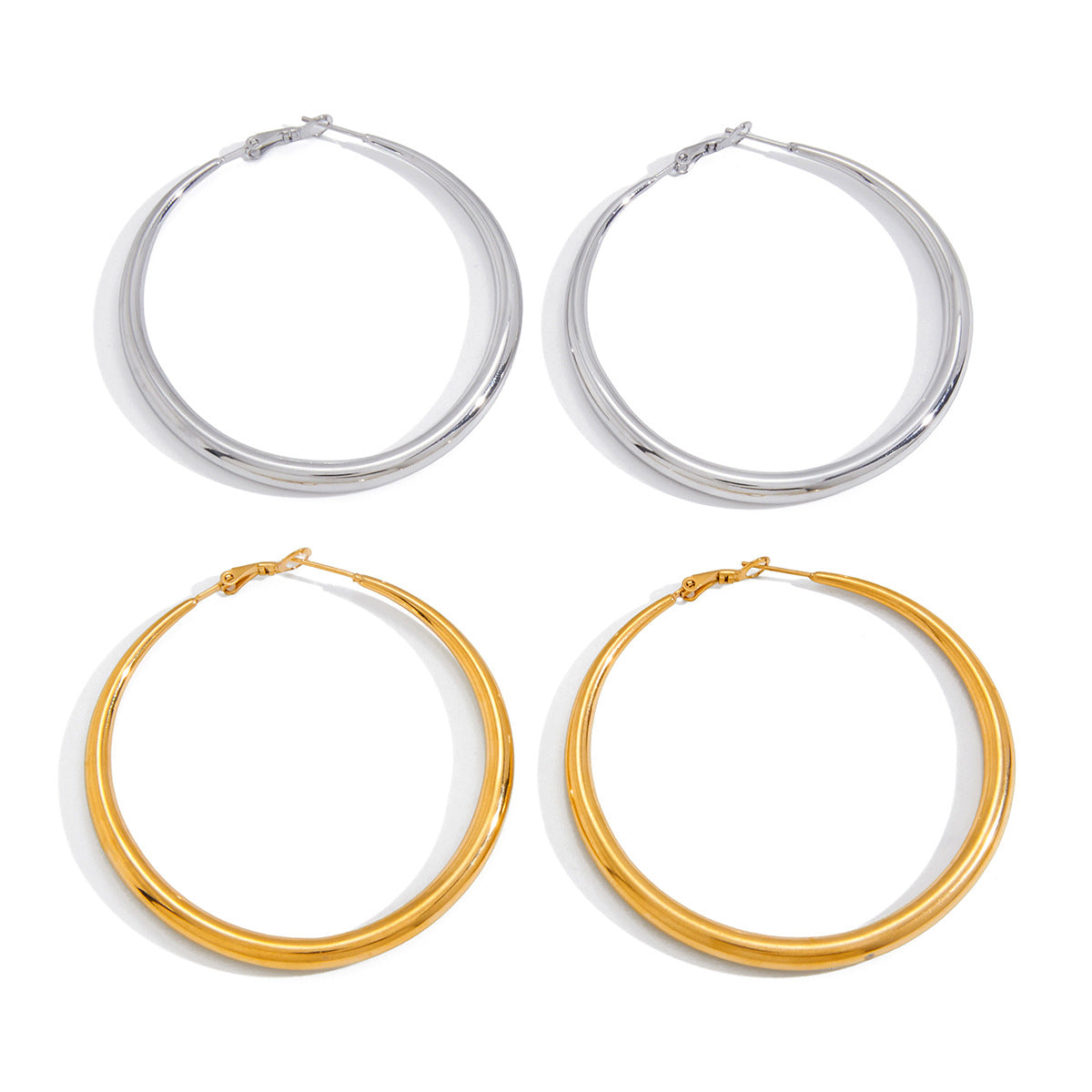 Damen Creolen mit hypoallergenem Edelstahl und wasserfestem Design Shop Nory