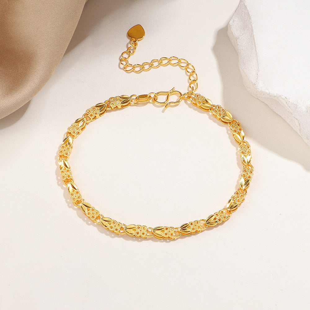 Frauen Elegante Blumen-inspirierte Link-Armband Shop Nory