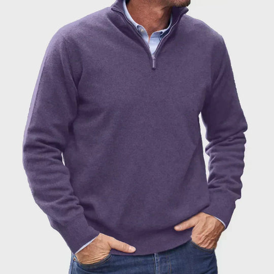 Herren Hochwertiger Strickpullover mit Stehkragen