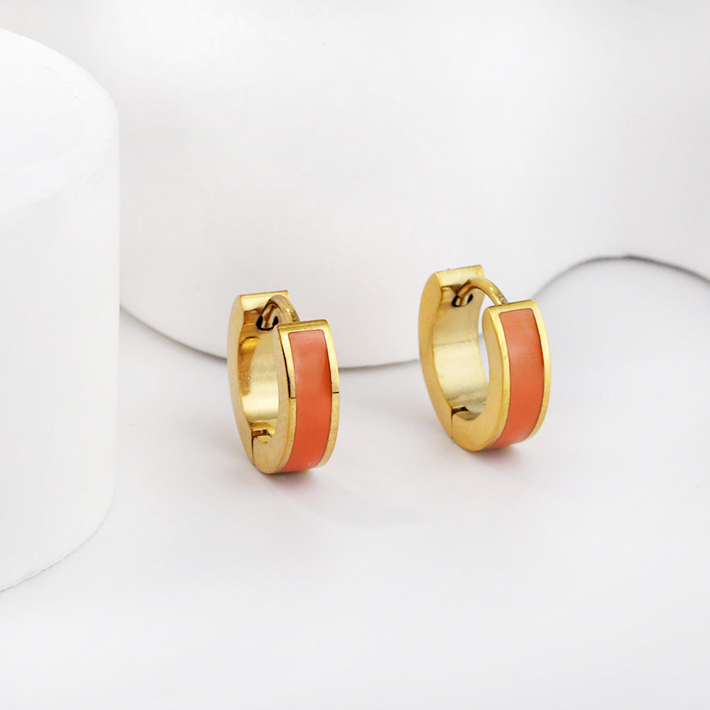 Damen Hängende Creolen mit elegantem Design und farbigen Akzenten Shop Nory