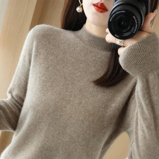 Damen Kurzrollkragenpullover in Kaschmir-Optik mit extralangen Rippbündchen Shop Nory