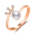 Damen eleganter Ring mit Perlenakzent und funkelnden Zirkonia Shop Nory