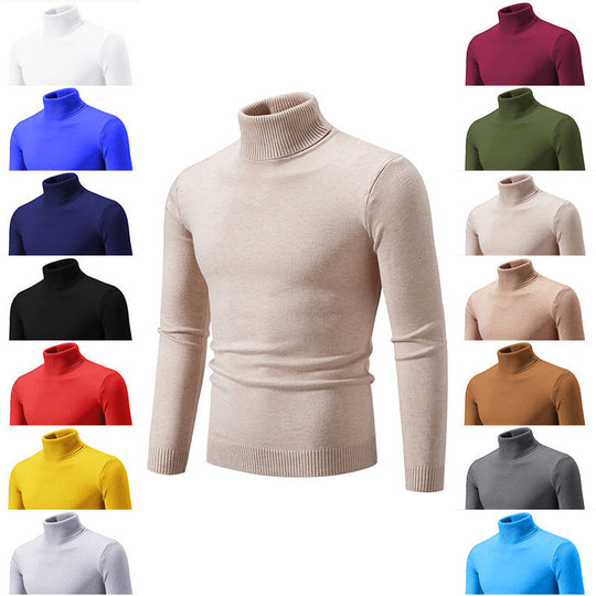 Herren eleganter Rollkragenpullover aus feiner Baumwolle