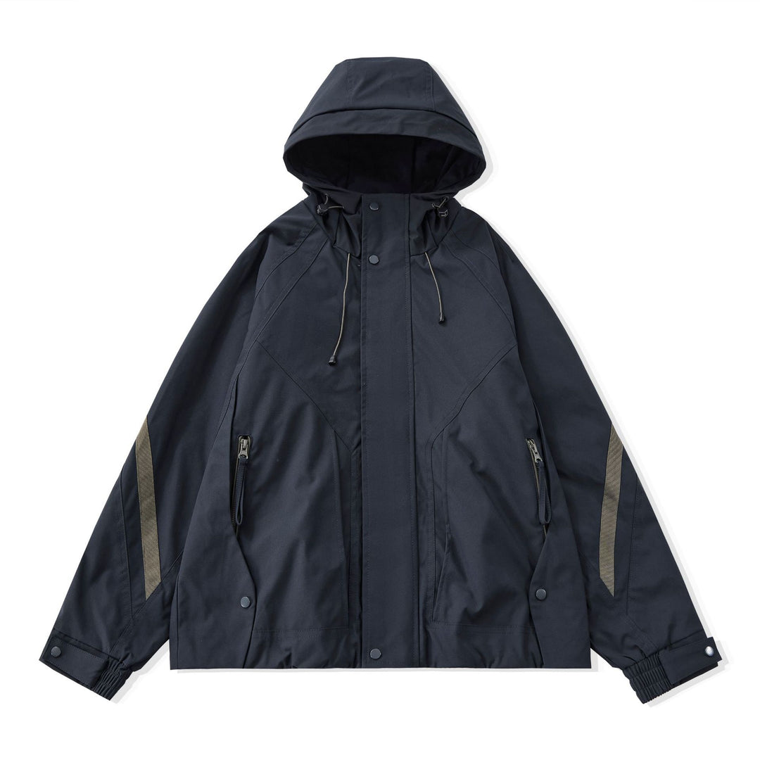 Herren Kurz geschnittener Boxy‑Techparka mit Kapuze, verdeckter Frontblende und Cargo‑Reißverschlüssen Shop Nory