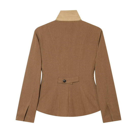 Damen Taillierte Woll-Reitjacke mit Stehkragen und Pattentaschen Shop Nory