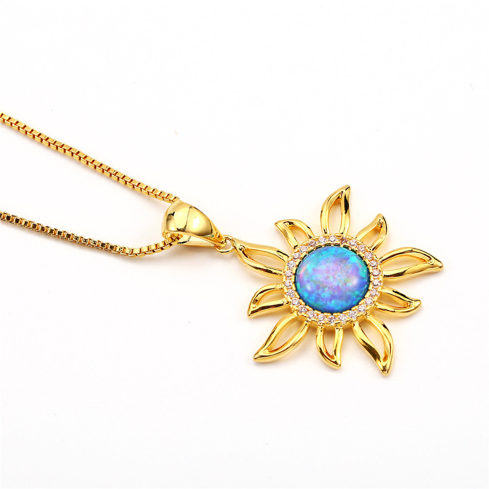Damen Sonnenblumen-Halskette Shop Nory