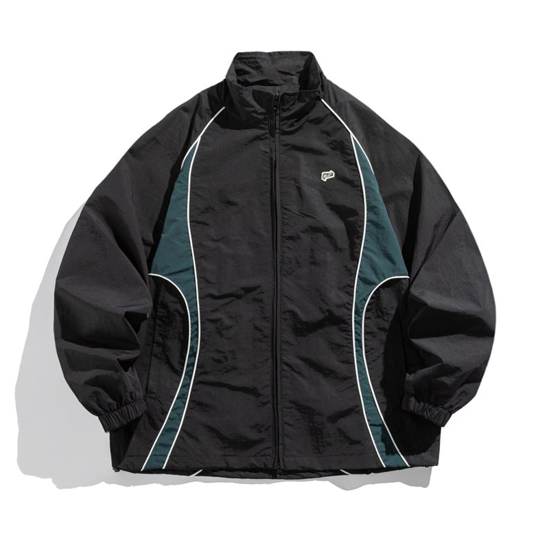 Unisex Leichte Boxy-Trackjacke mit Kontrastpaspeln Shop Nory