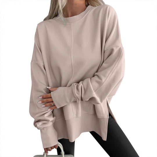 Damen Oversize-Sweatshirt mit Mittelnähte, Rundhals und überschnittener Schulter Shop Nory