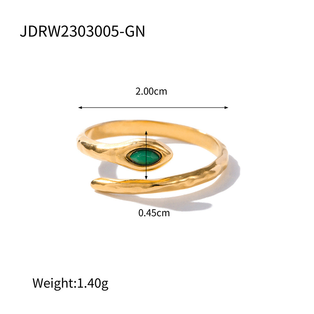 Damen Offener Ring mit floralem Design und hochwertiger Edelstahlverarbeitung Shop Nory
