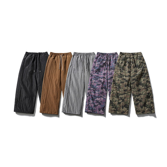 Herren Locker geschnittene Ripstop-Freizeithose mit Camouflage-Muster und elastischem Kordelbund Shop Nory