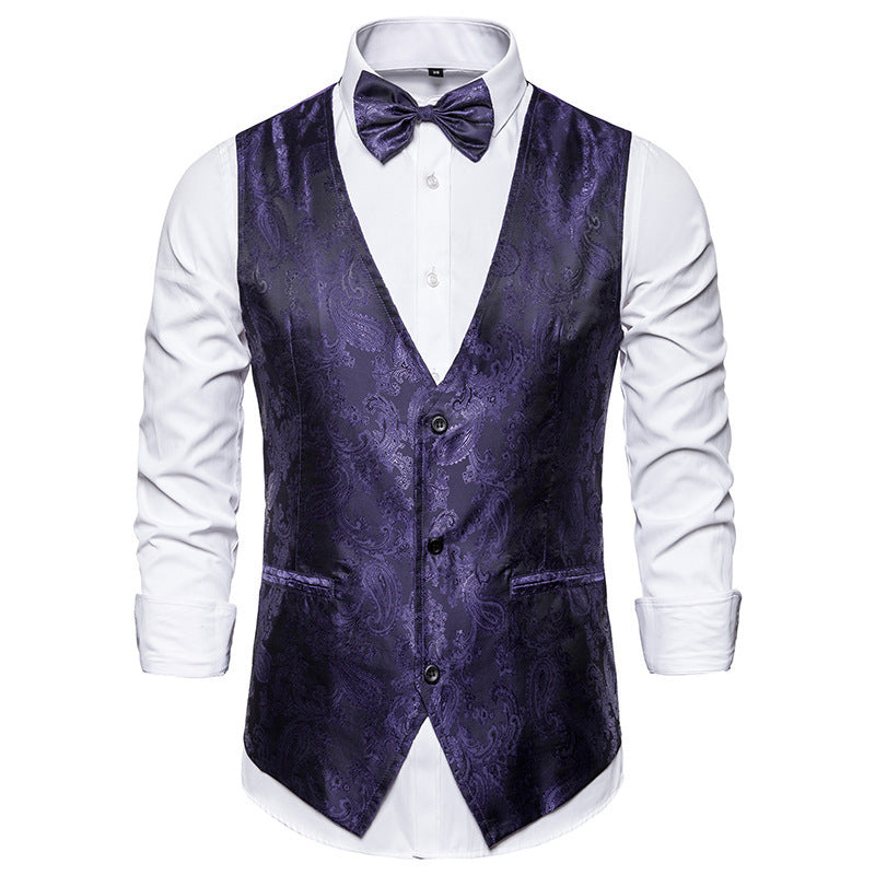 Herren elegante Anzugweste mit feinem Paisleymuster