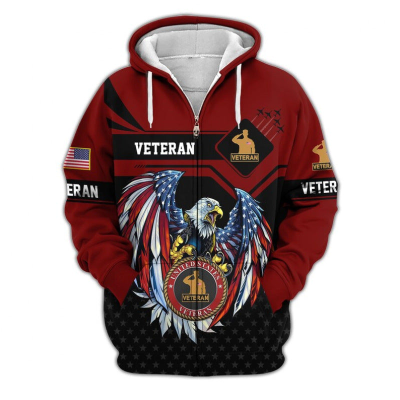 Herren Kapuzensweater mit amerikanischem Veteranenmotiv Shop Nory