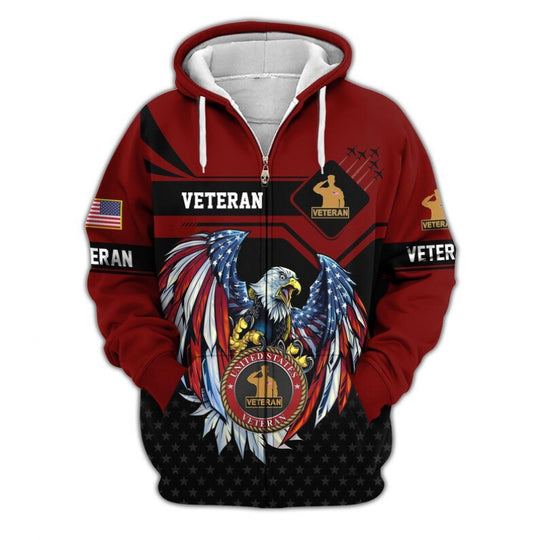 Herren Kapuzensweater mit amerikanischem Veteranenmotiv Shop Nory