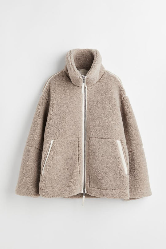 Damen Teddy-Fleecejacke mit Stehkragen Shop Nory