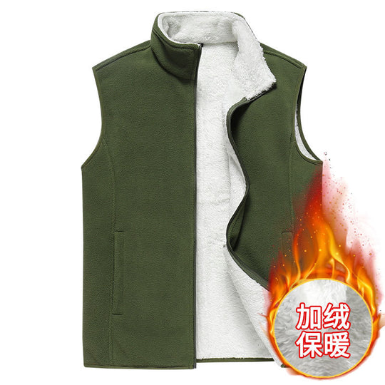 Herren Ärmellose Microfleece‑Weste mit Stehkragen und verdecktem Zweiwege-Reißverschluss Shop Nory