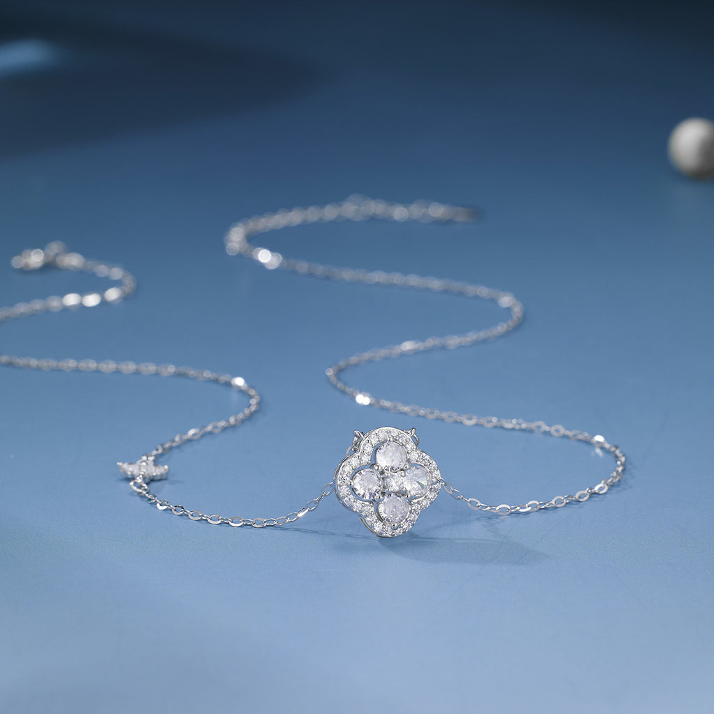 Damen Halskette mit floralen Kristallelementen Shop Nory