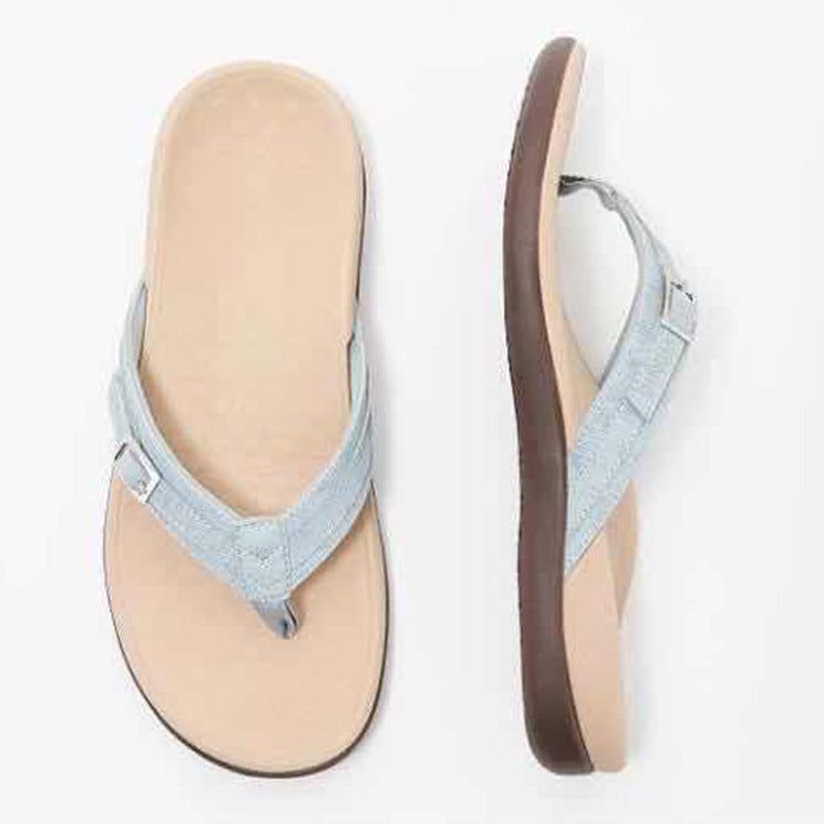 Damen Elegante und komfortable Zehentrenner-Sandalen mit verstellbarem Riemen