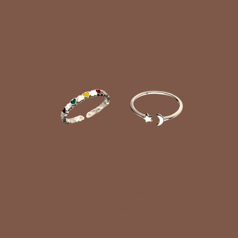 Damen Zierlicher Ring mit bunten Herz-Akzenten Shop Nory