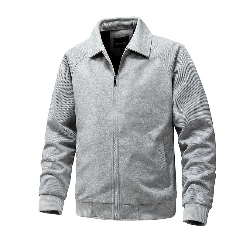 Herren Lässige Sweatjacke mit Reißverschluss und strukturierten Rippenärmeln Shop Nory