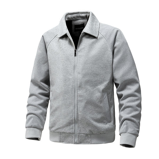 Herren Lässige Sweatjacke mit Reißverschluss und strukturierten Rippenärmeln Shop Nory