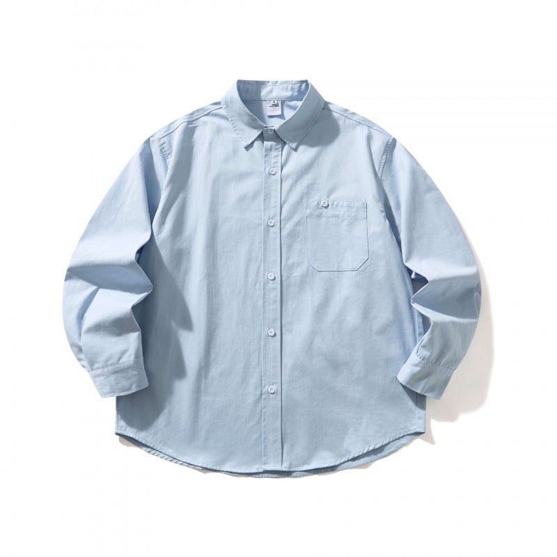 Unisex Oversize-Hemd mit Button-Down-Kragen, Brusttasche und gerundetem Saum Shop Nory