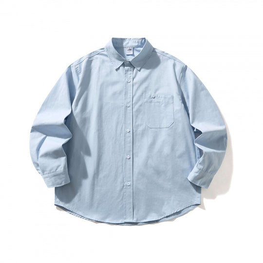 Unisex Oversize-Hemd mit Button-Down-Kragen, Brusttasche und gerundetem Saum Shop Nory
