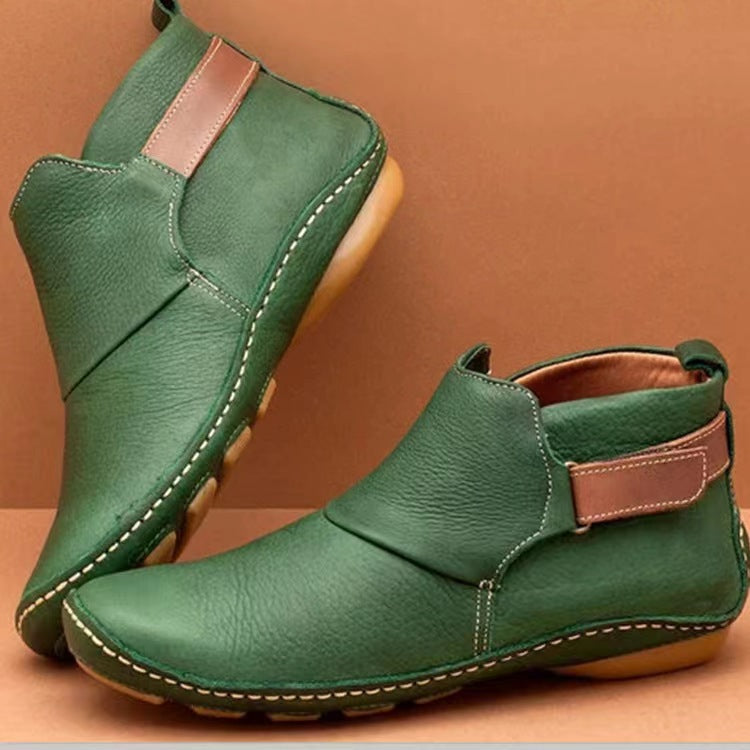Damen Weiche Leder‑Stiefelette mit Klettverschluss, ergonomischer Laufsohle und gepolstertem Fußbett Shop Nory