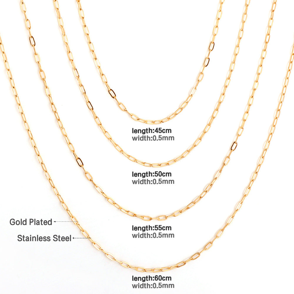 Damen Edelstahl-Halskette mit goldplattiertem Gliederdesign Shop Nory