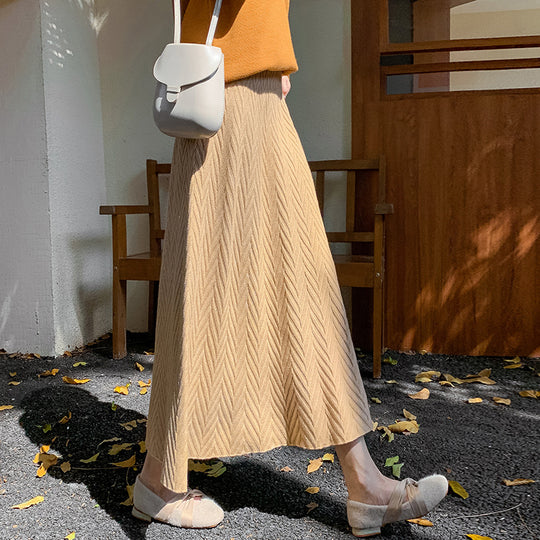 Damen Eleganter Strickrock mit strukturiertem Zopfmuster Shop Nory