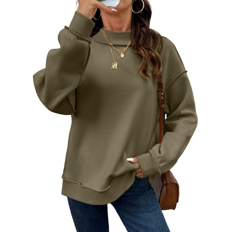Damen Oversize-Sweatshirt mit Stehkragen, Raglanärmeln und Rippbündchen Shop Nory