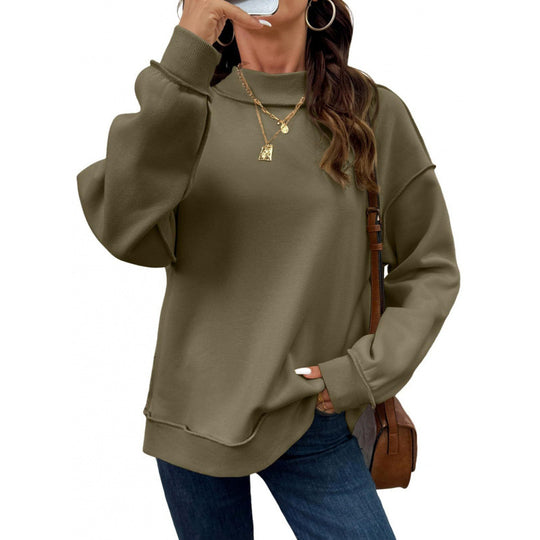 Damen Oversize-Sweatshirt mit Stehkragen, Raglanärmeln und Rippbündchen Shop Nory