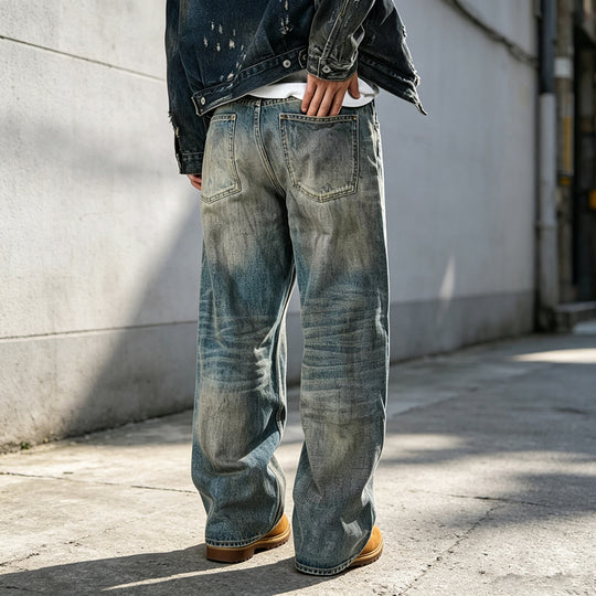 Herren Weit geschnittene Slim-Fit Jeans Shop Nory