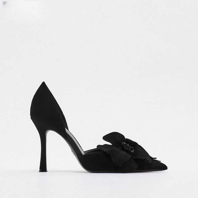 Damen elegante Spitze Pumps mit floralem Design