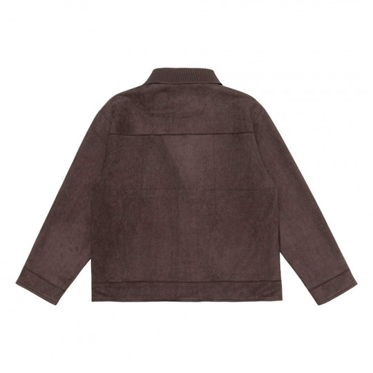 Unisex Boxy-Übergangsjacke mit Veloursstruktur, Hemdkragen und diagonalen Eingrifftaschen Shop Nory