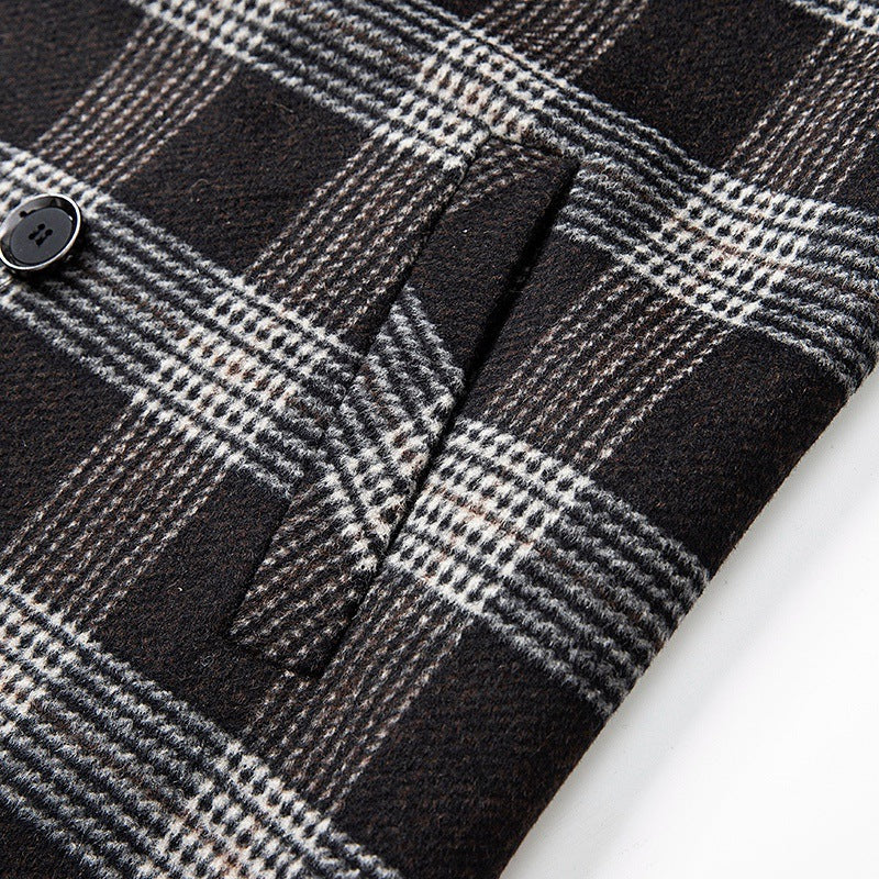 Damen Eleganter Karierter Doppelbrustmantel Shop Nory