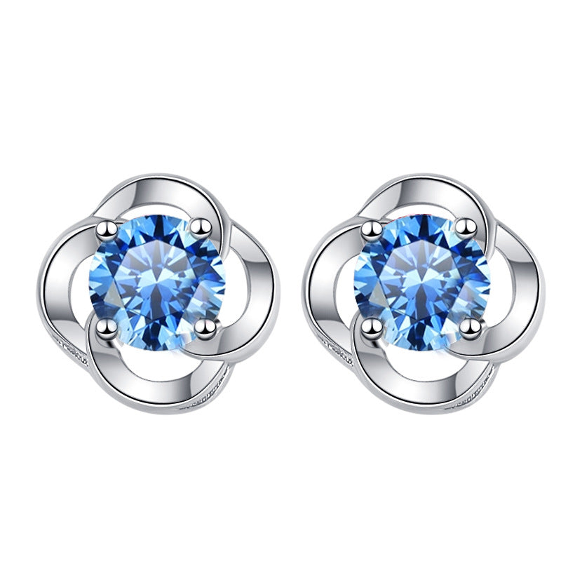 Damen Ohrringe im floralen Design mit buntem Kristall Shop Nory
