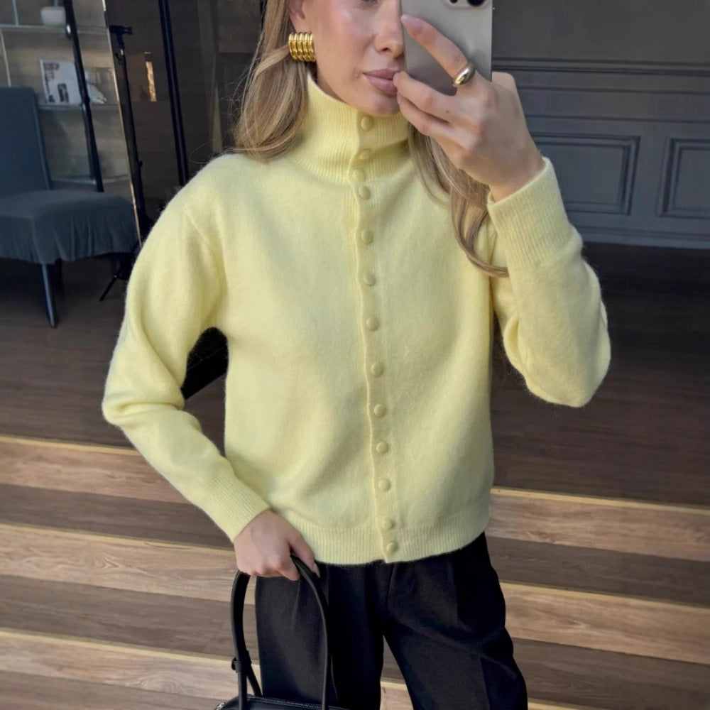 Damen Eleganter Pullover mit Knopfleiste Shop Nory