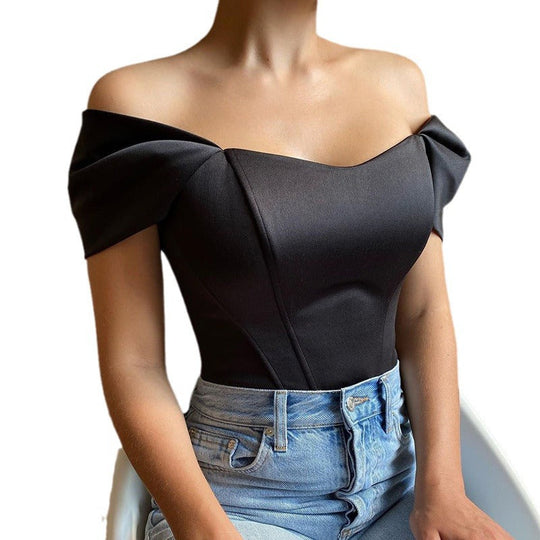 Damen Off-Shoulder Body mit Puffärmeln