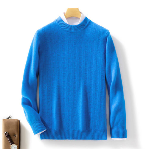 Herren Feinstrickpullover mit kurzem Stehkragen, strukturierter Längsrippe und schlanker Passform Shop Nory