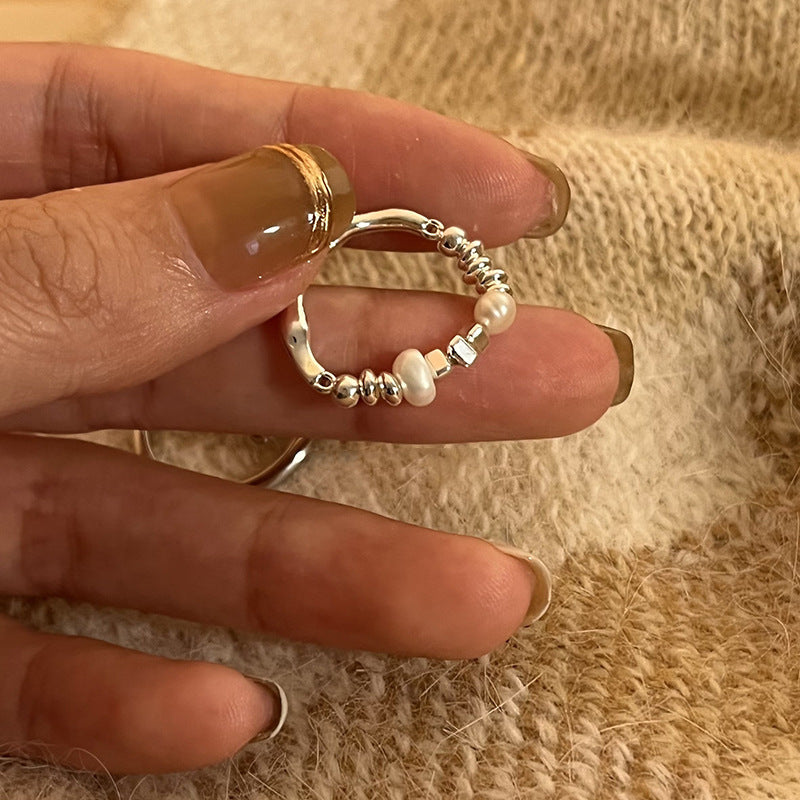 Damen Ohrringe mit elegantem Perlen- und Silberdesign Shop Nory