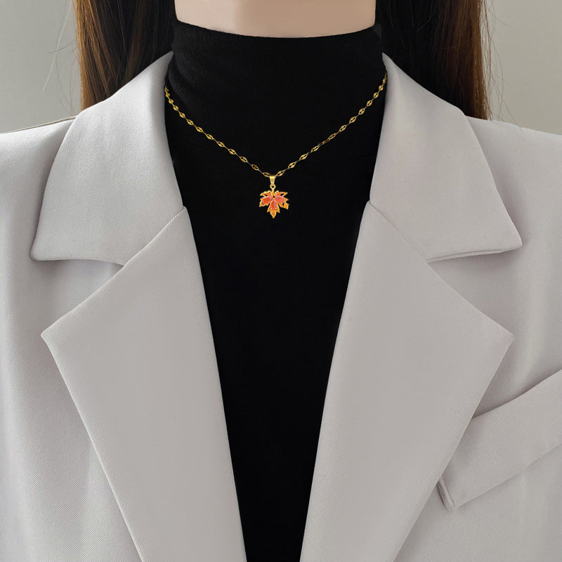 Halskette Mit Ahornblatt-Anhänger | Shop Nory