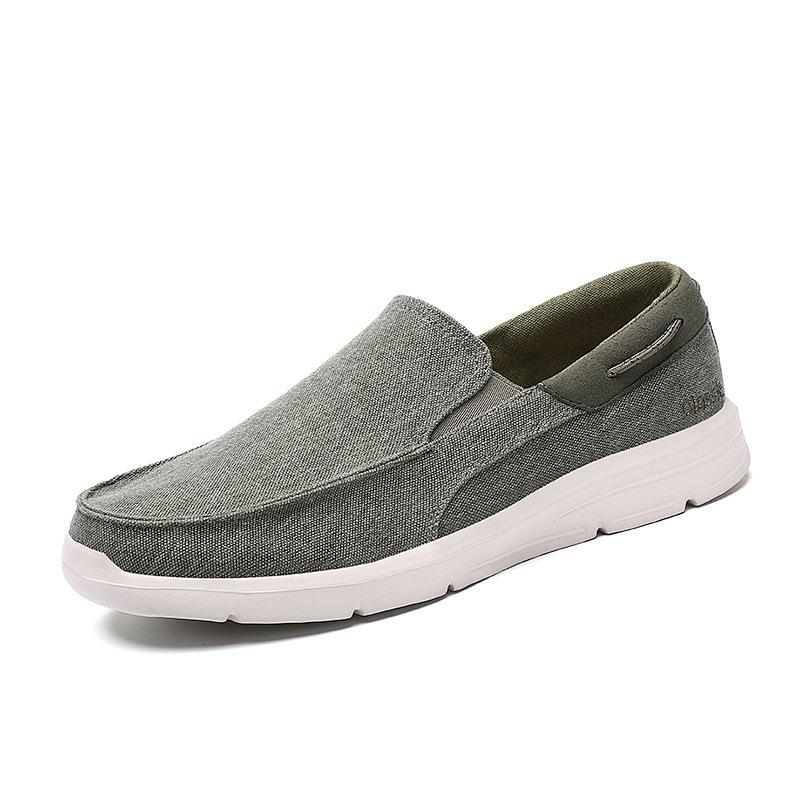 Herren nan legerer Canvas-Slipper mit elastischem Einsatz und stoßdämpfender Leichtsohle