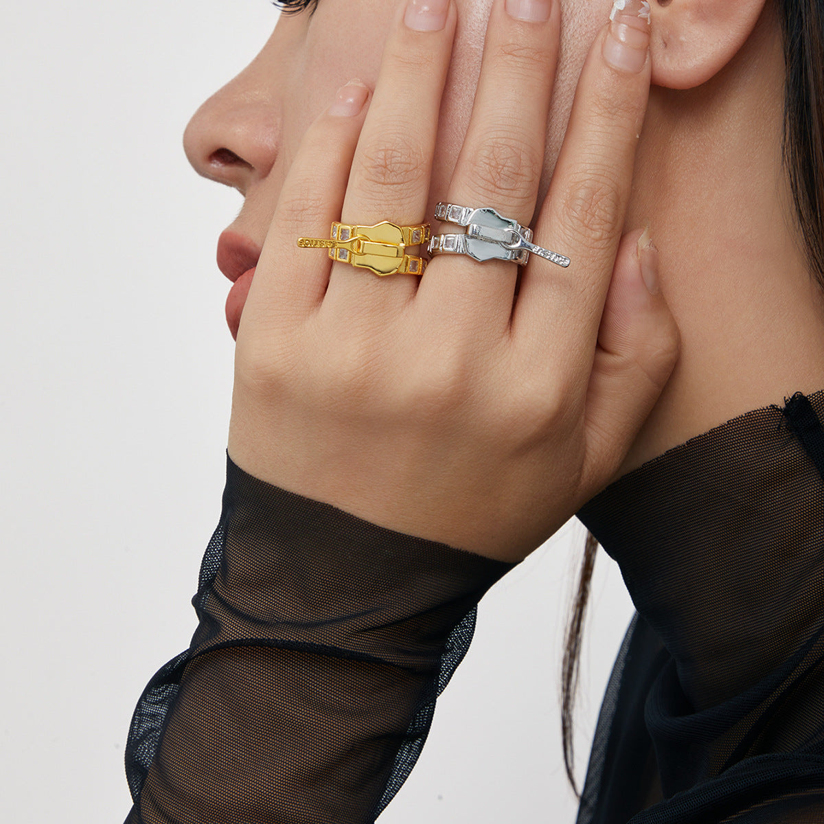 Damen skulpturaler Ring aus hochwertigem Metall Shop Nory