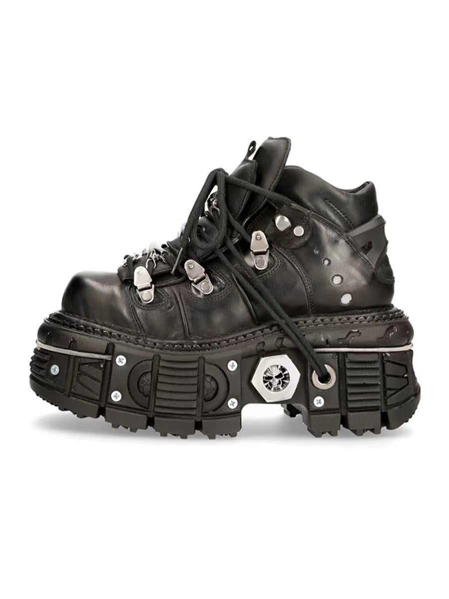 Damen Stabile High-Top Stiefel mit robuster Gummisohle
