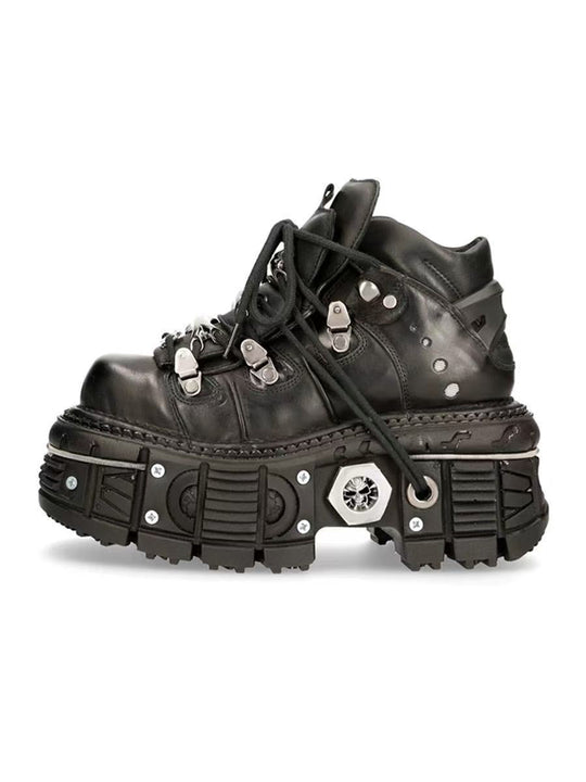 Damen Stabile High-Top Stiefel mit robuster Gummisohle