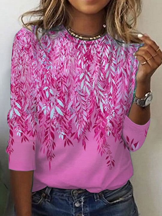 Damen Langarmshirt mit lShopnoryhaftem Blumenmuster