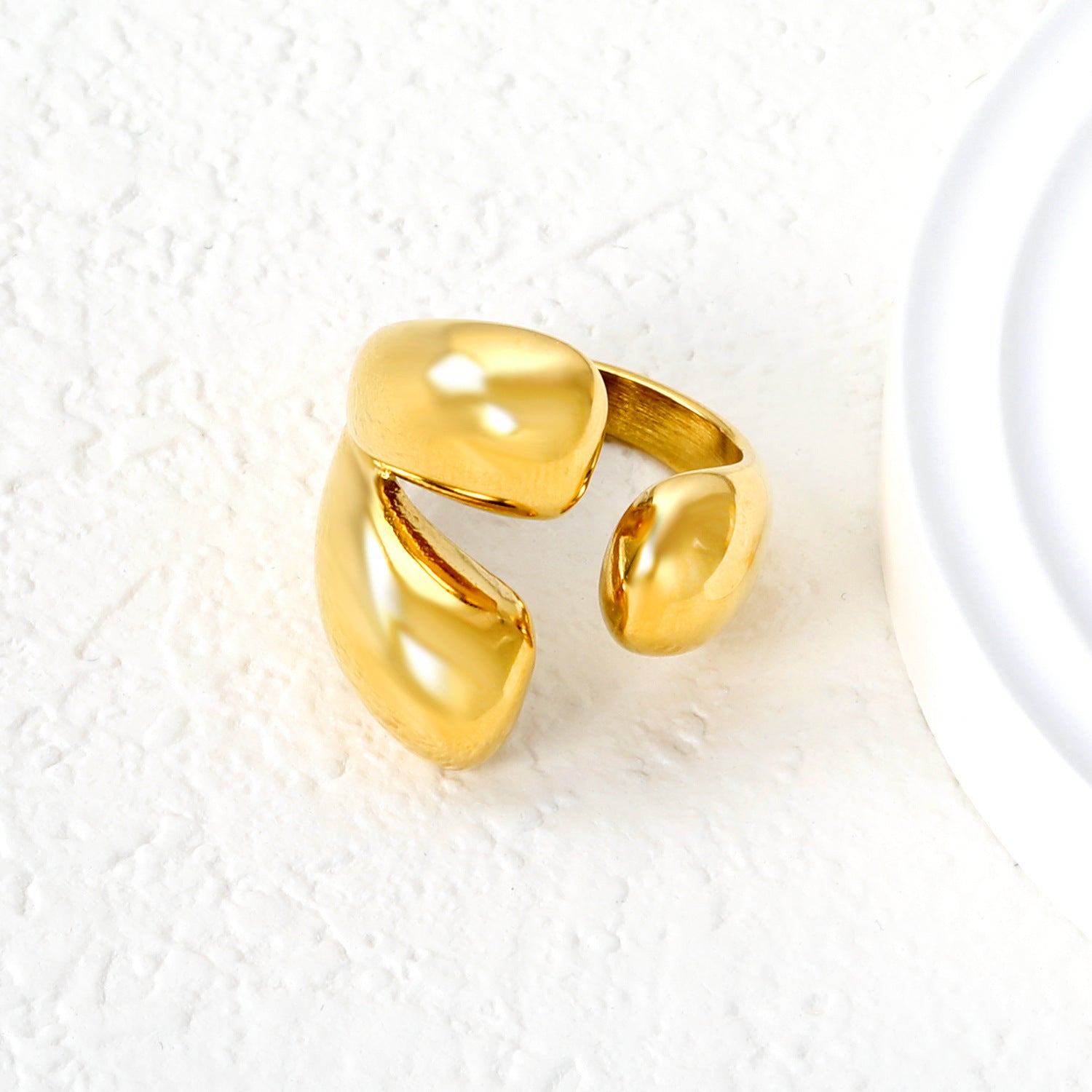 Damen verstellbarer Ring mit modernem, geschwungenem Design Shop Nory