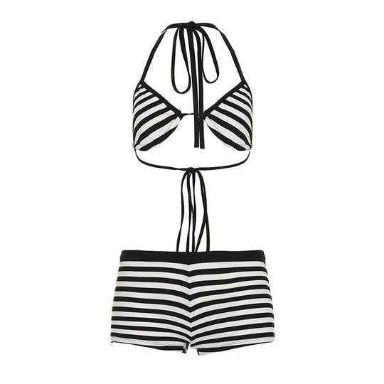 Damen trendiges Bikini-Set mit tieferem Ausschnitt und verstellbaren Trägern