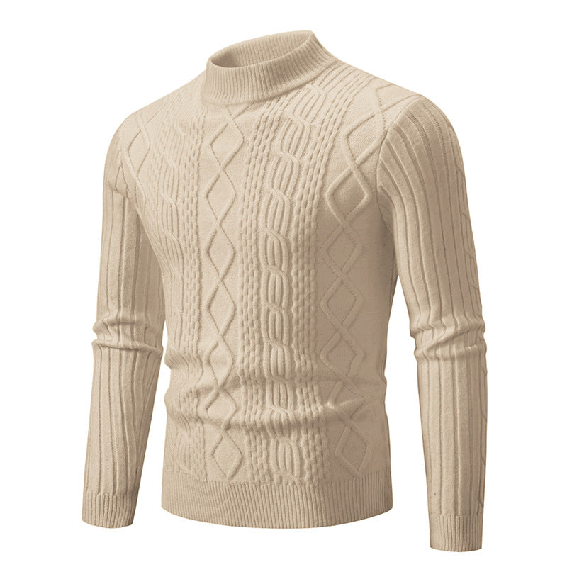 Herren Strukturierter Mockneck-Zopfstrickpullover Shop Nory