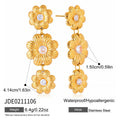 Damen Ohrhänger mit blumenförmigem Design und funkelnden Zirkonia Shop Nory